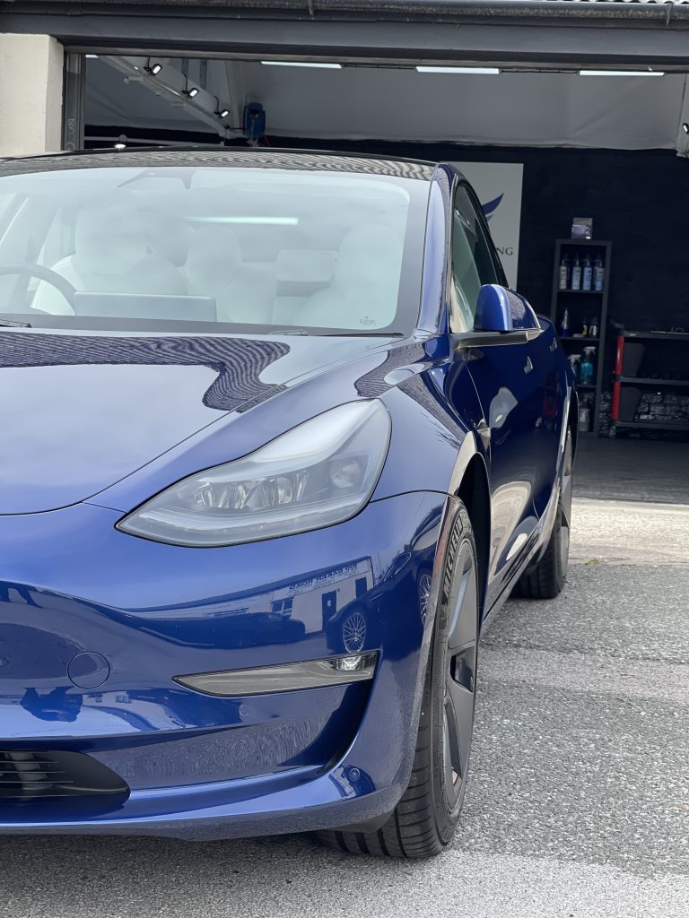 Tesla new car detailing package and ceramic coating